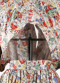 Cut-out dress in poplin César - Multicolor