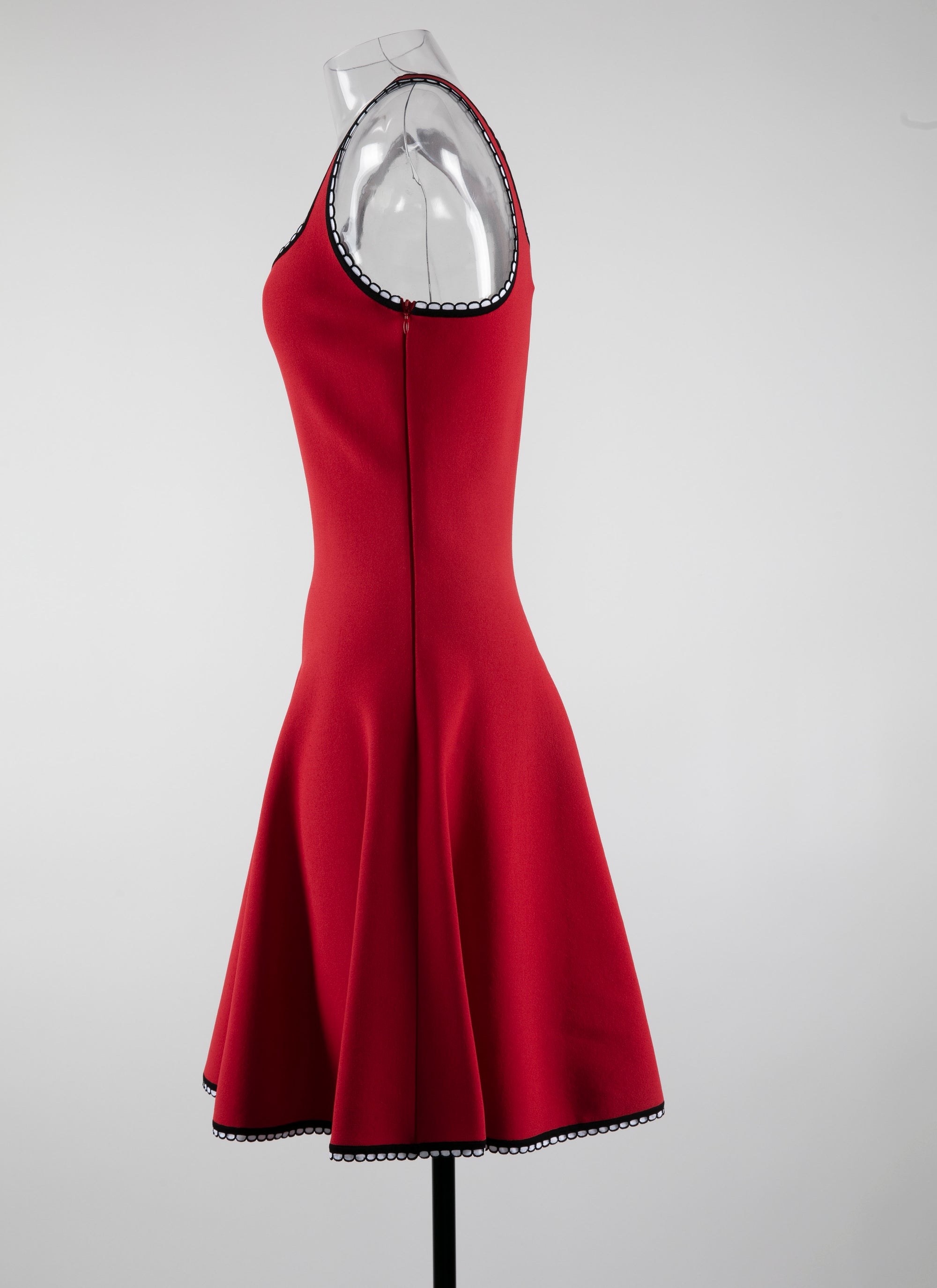 Robe à bretelles Mon Cœur en maille - Rouge & Noir