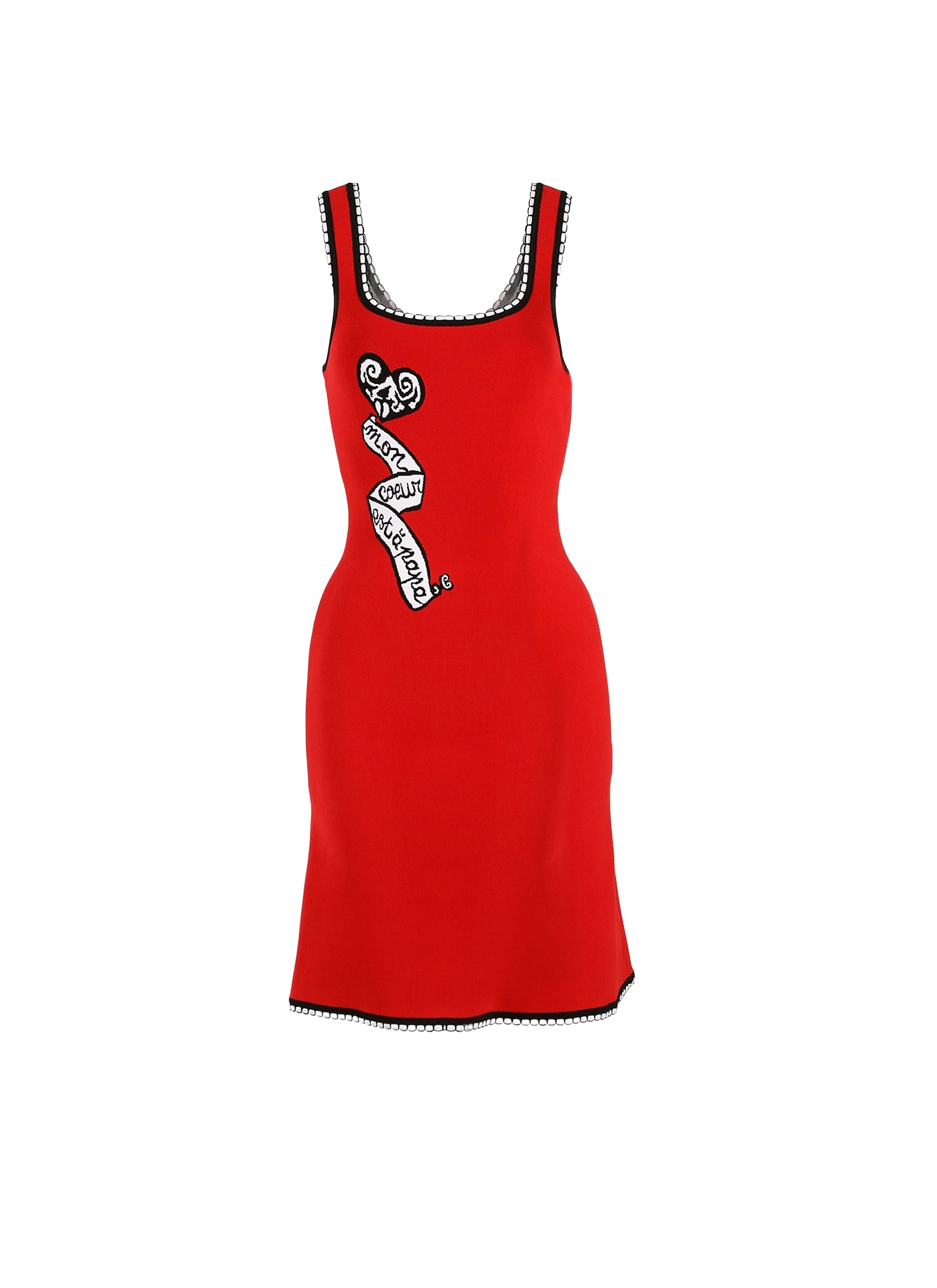 Robe sans manches Mon Cœur en maille - Rouge & Noir