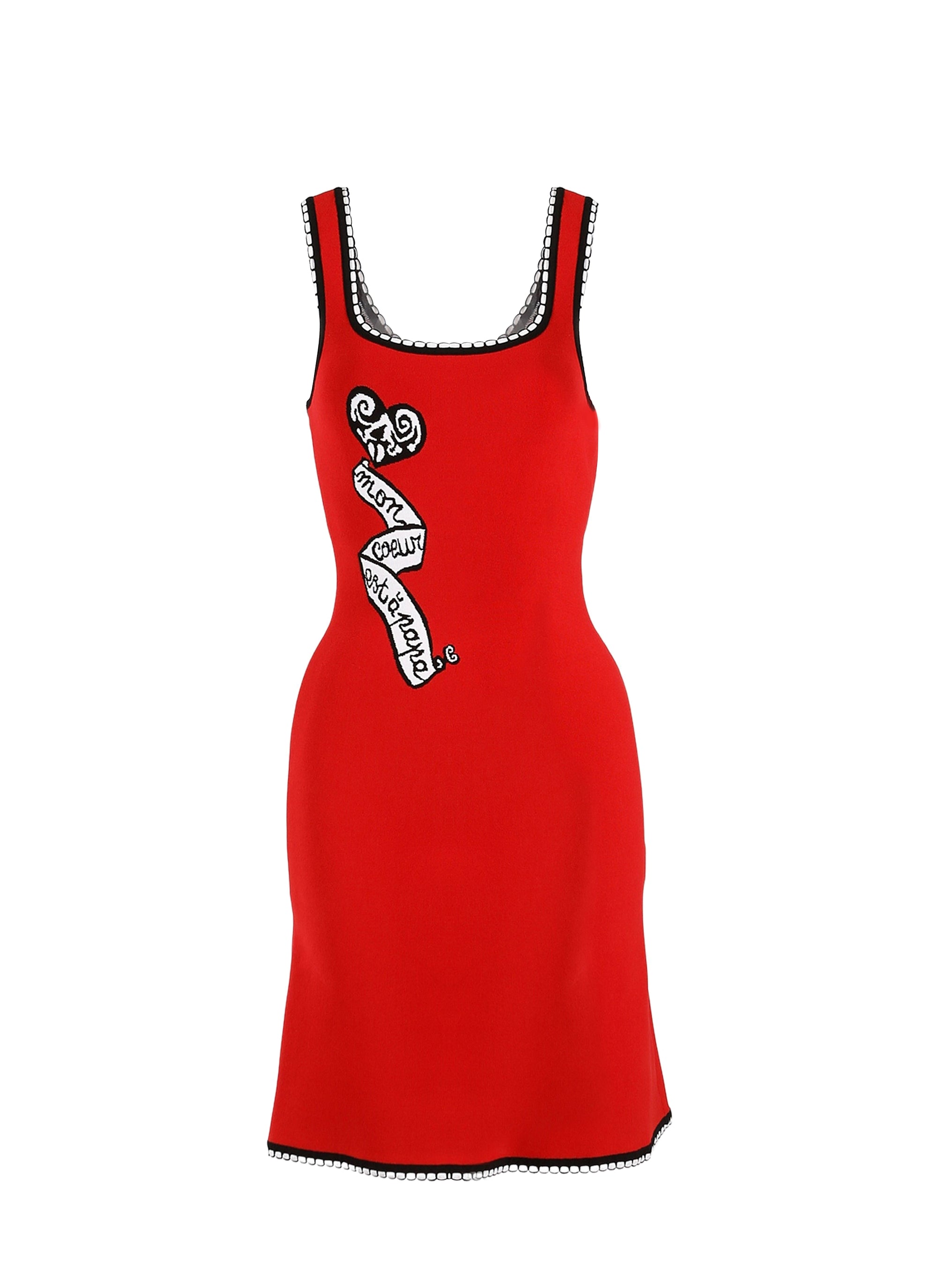 Robe sans manches Mon Cœur en maille - Rouge & Noir