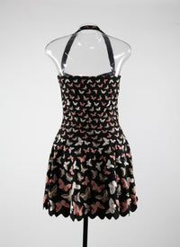 Butterfly print flowing dress - Multicolour