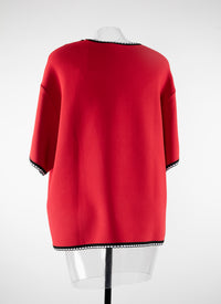 Mon Coeur short-sleeved jumper - Red & Black