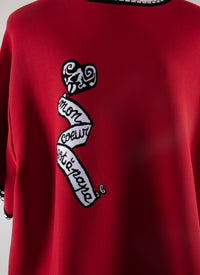 Mon Coeur short-sleeved jumper - Red & Black