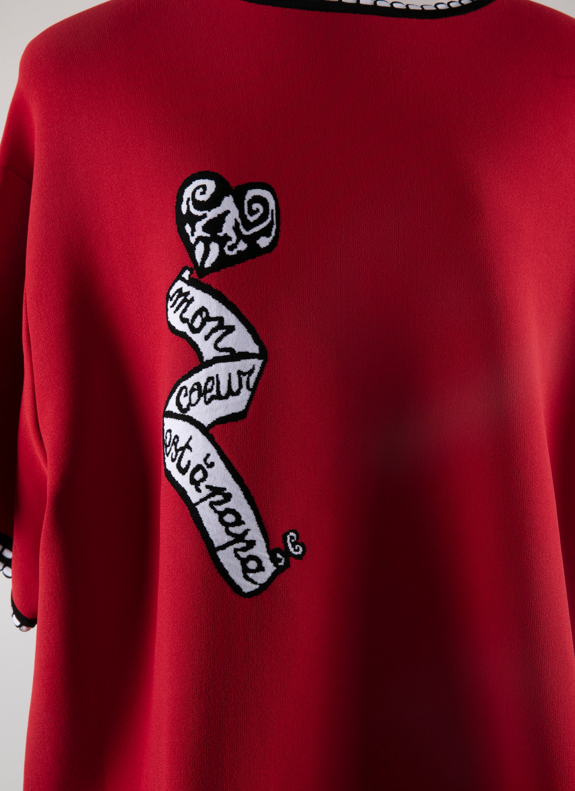 Mon Coeur short-sleeved jumper - Red & Black