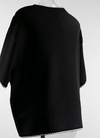 Short-sleeved jumper - Black & White