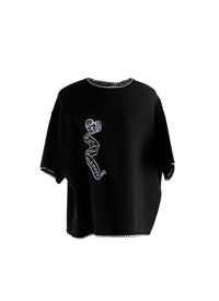 Short-sleeved jumper - Black & White