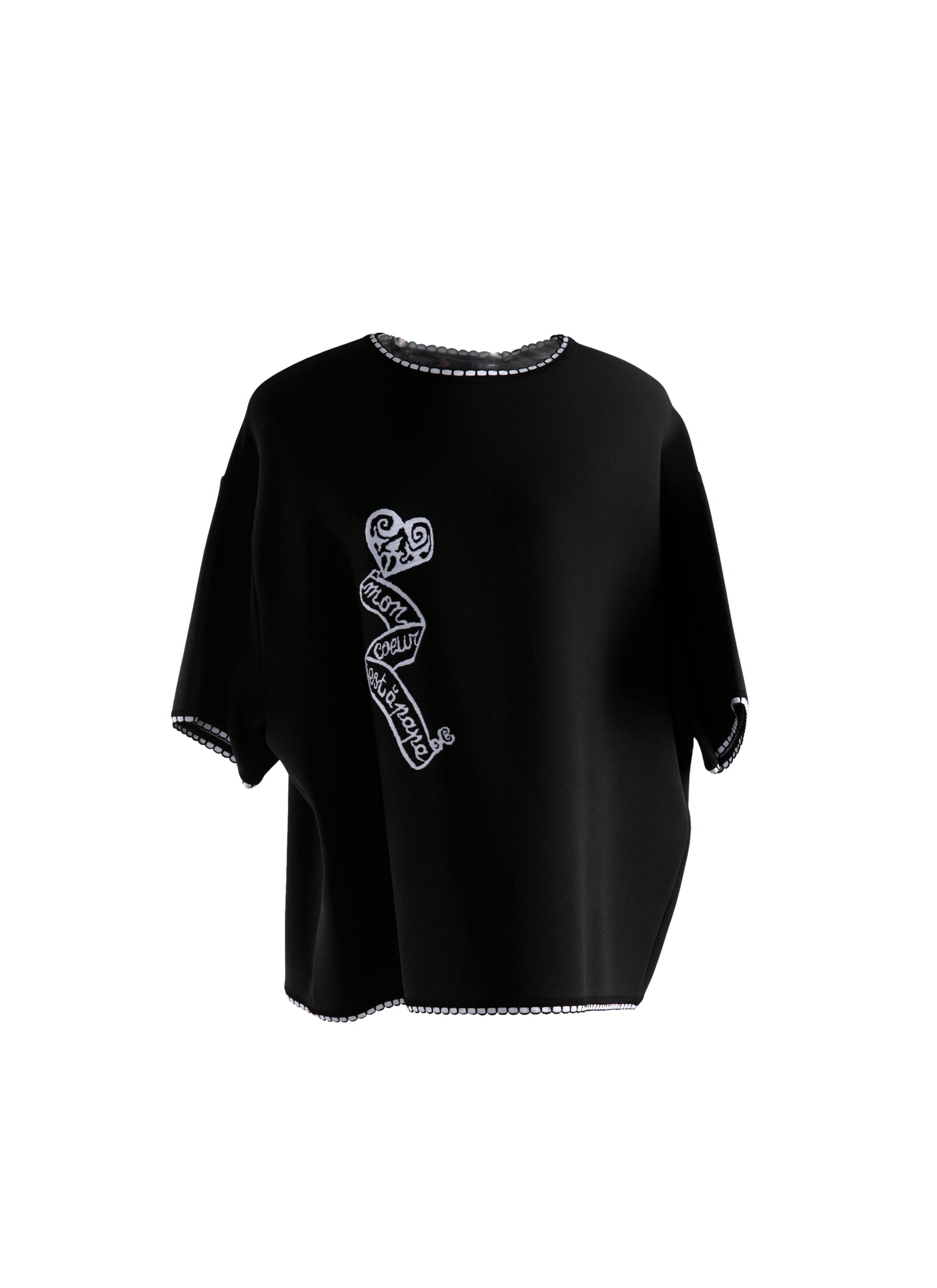 Short-sleeved jumper - Black & White