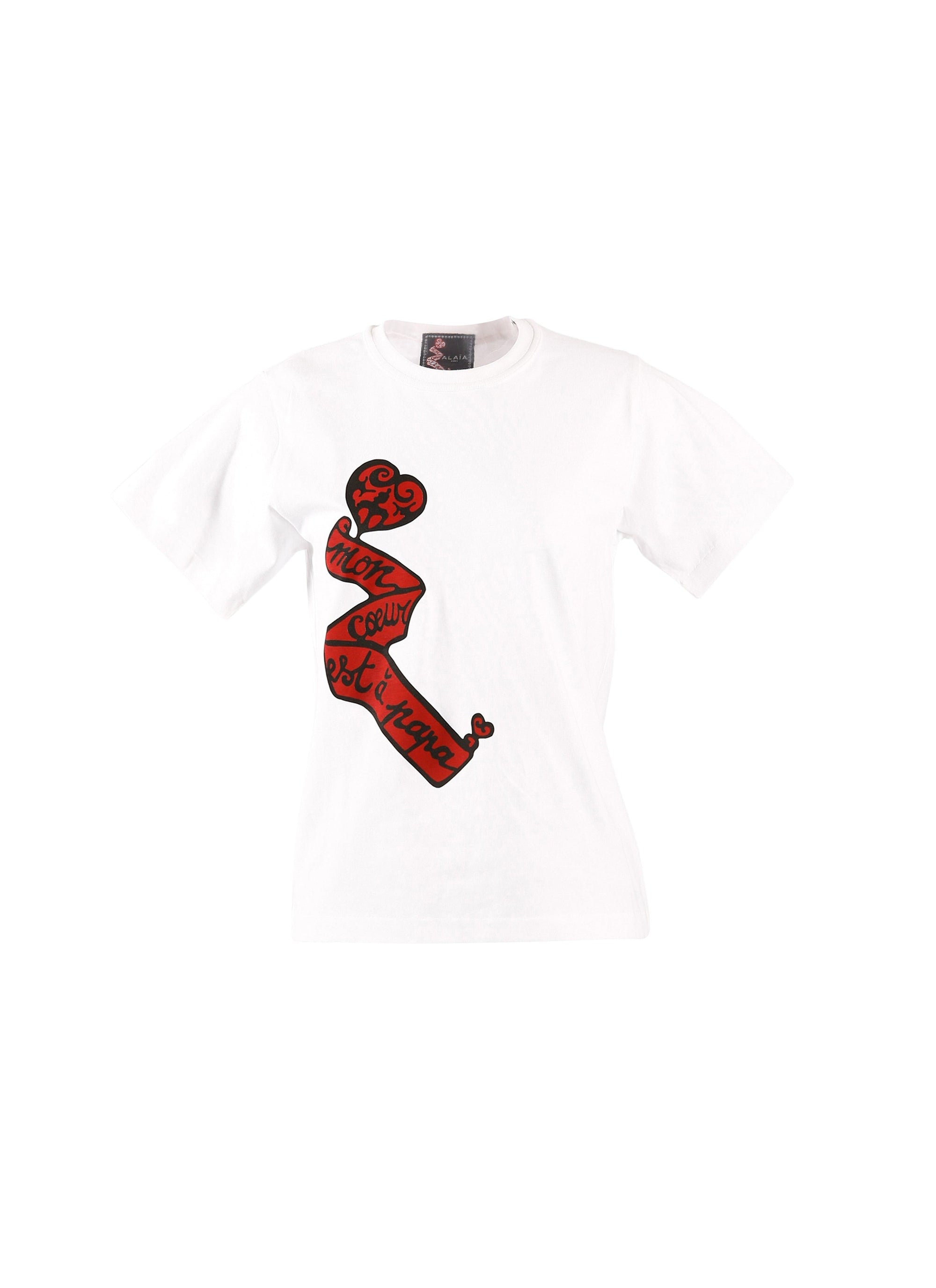 Mon cœur" T-shirt - White & Red
