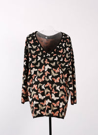 Butterfly long-sleeved tunic - Multicolour
