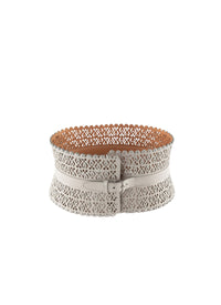 Ceinture corset motif clouté en cuir - Perle