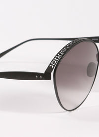 Lunettes Cat eye à motif argenté - Gris & Noir