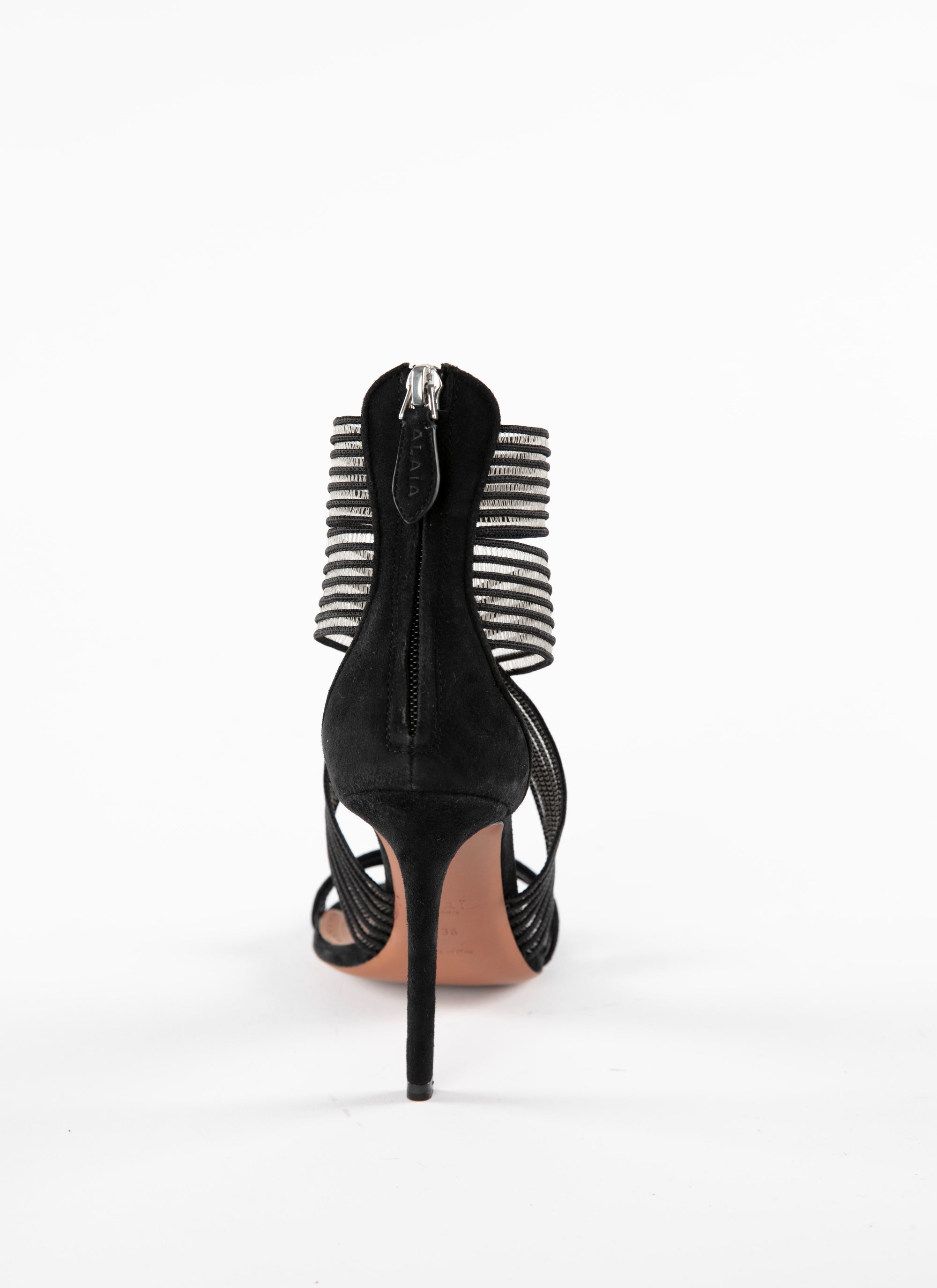 Sandales à talons à brides croisées élastiques - Noir & Noir