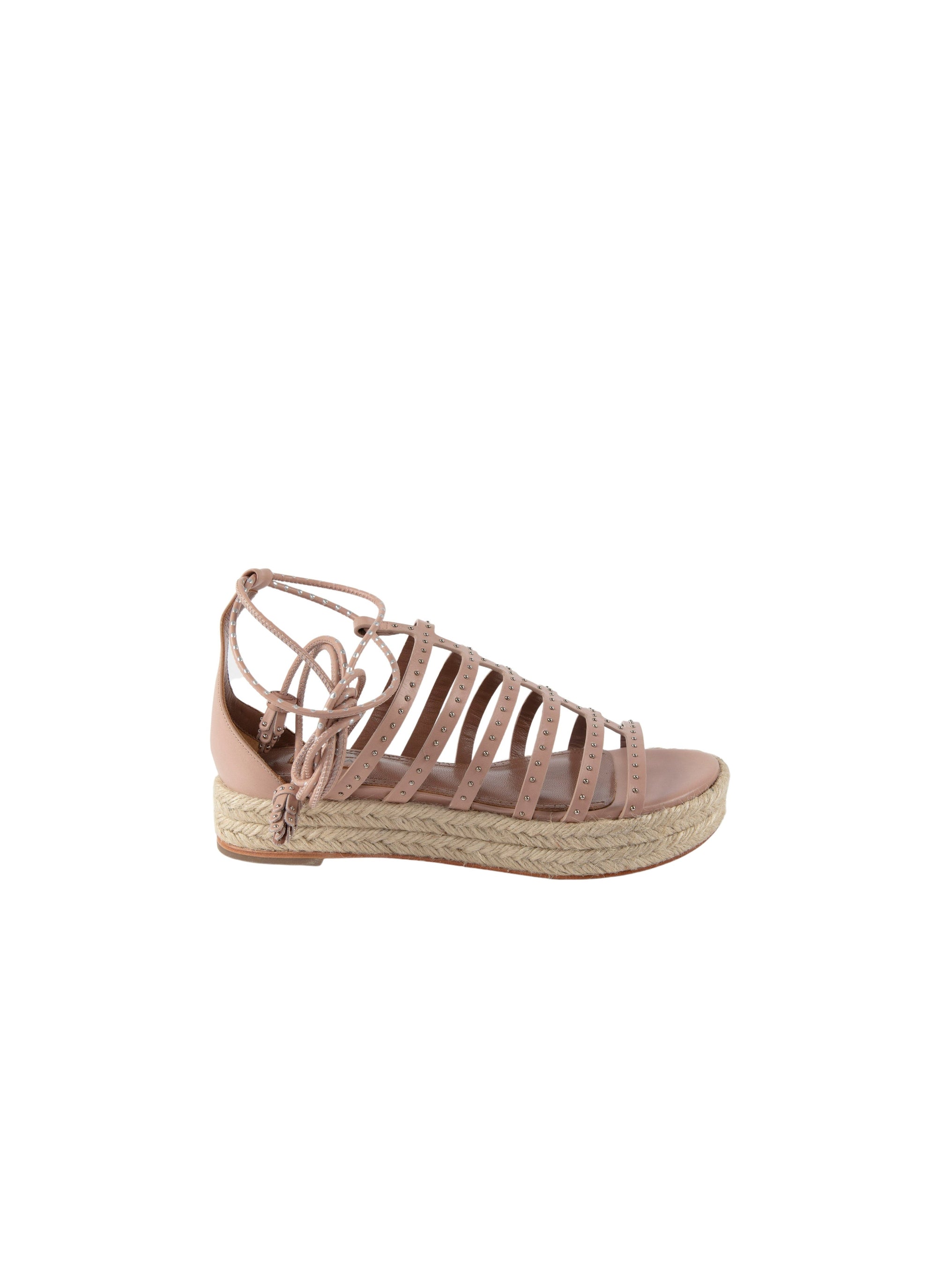 Sandales à clous en cuir - Nude