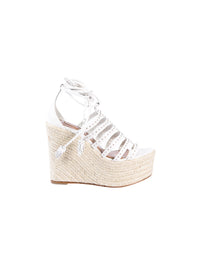 Leather studded sandals - White