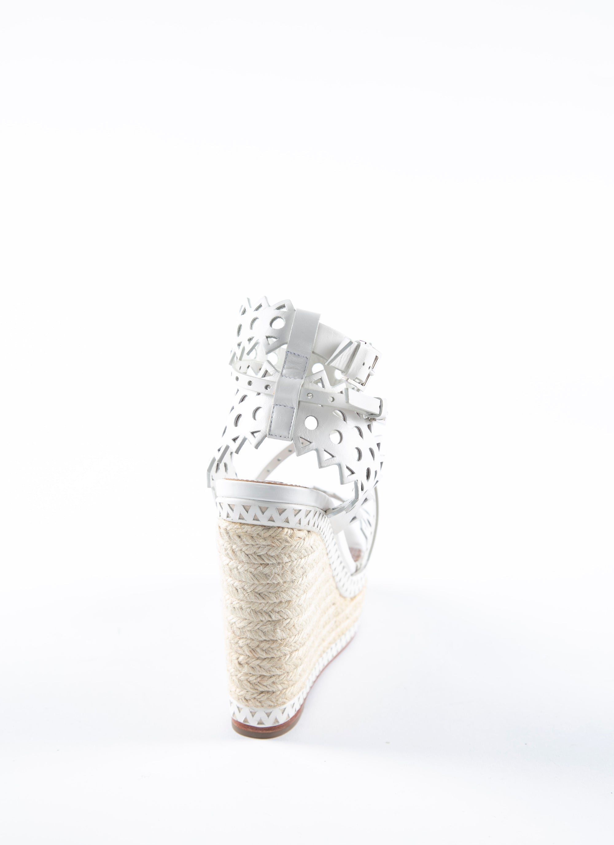 Sandales espadrilles compensées 135 en cuir - Blanc