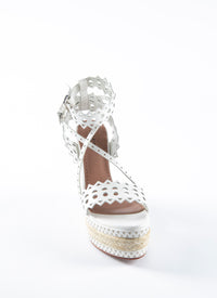 Sandales espadrilles compensées 135 en cuir - Blanc