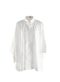 Shirt with patterned bat sleeves - White