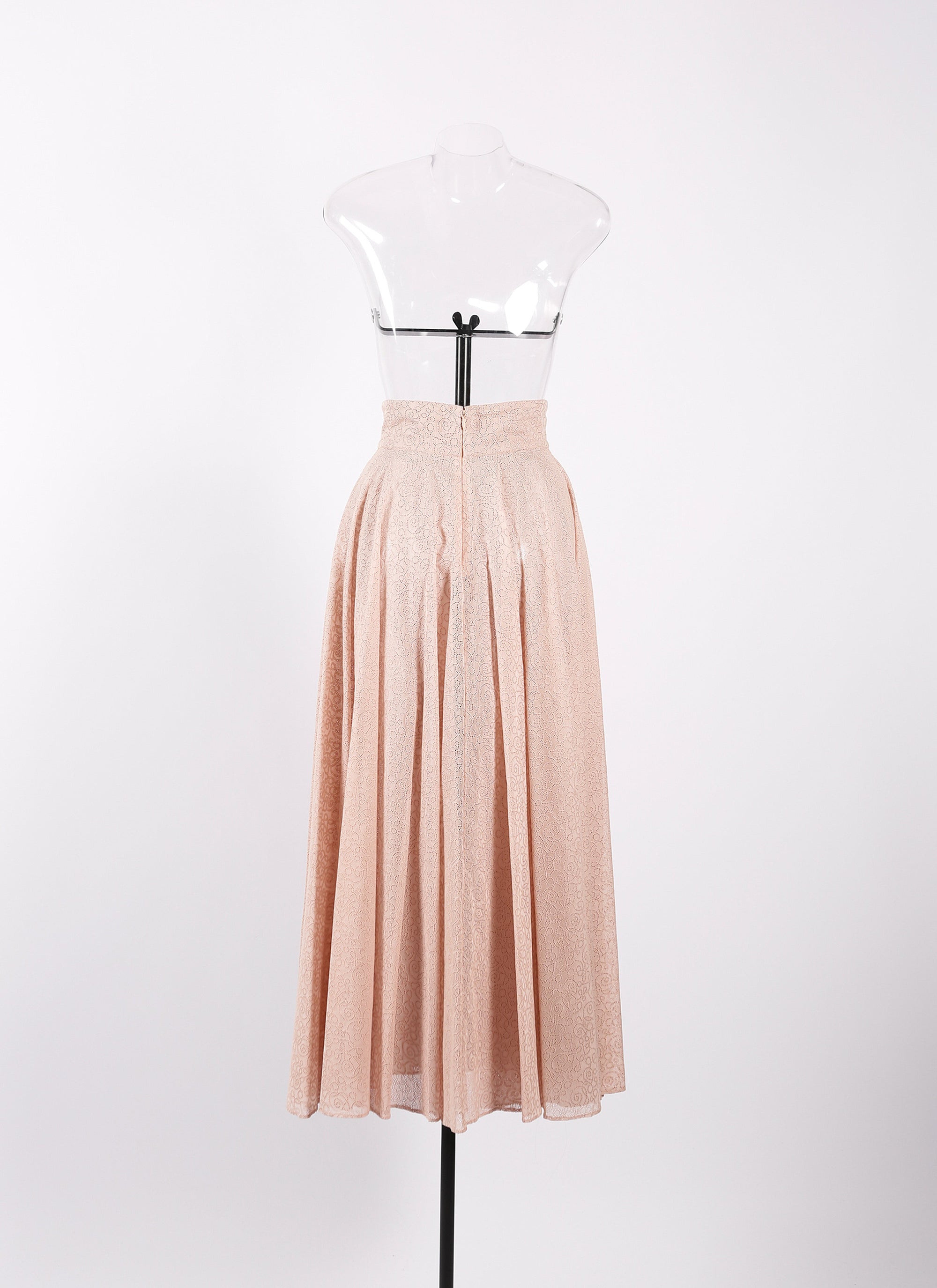 Long skirt with geometric embroidery - Nude
