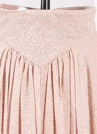 Long skirt with geometric embroidery - Nude