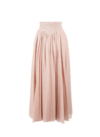 Long skirt with geometric embroidery - Nude