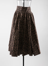 Jupe midi avec broderies géométriques - Noir & Rose