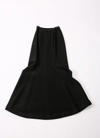Jupe longue unie ajustée - Noir