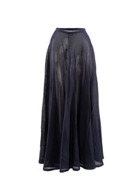 Sheer flared silk skirt - Night