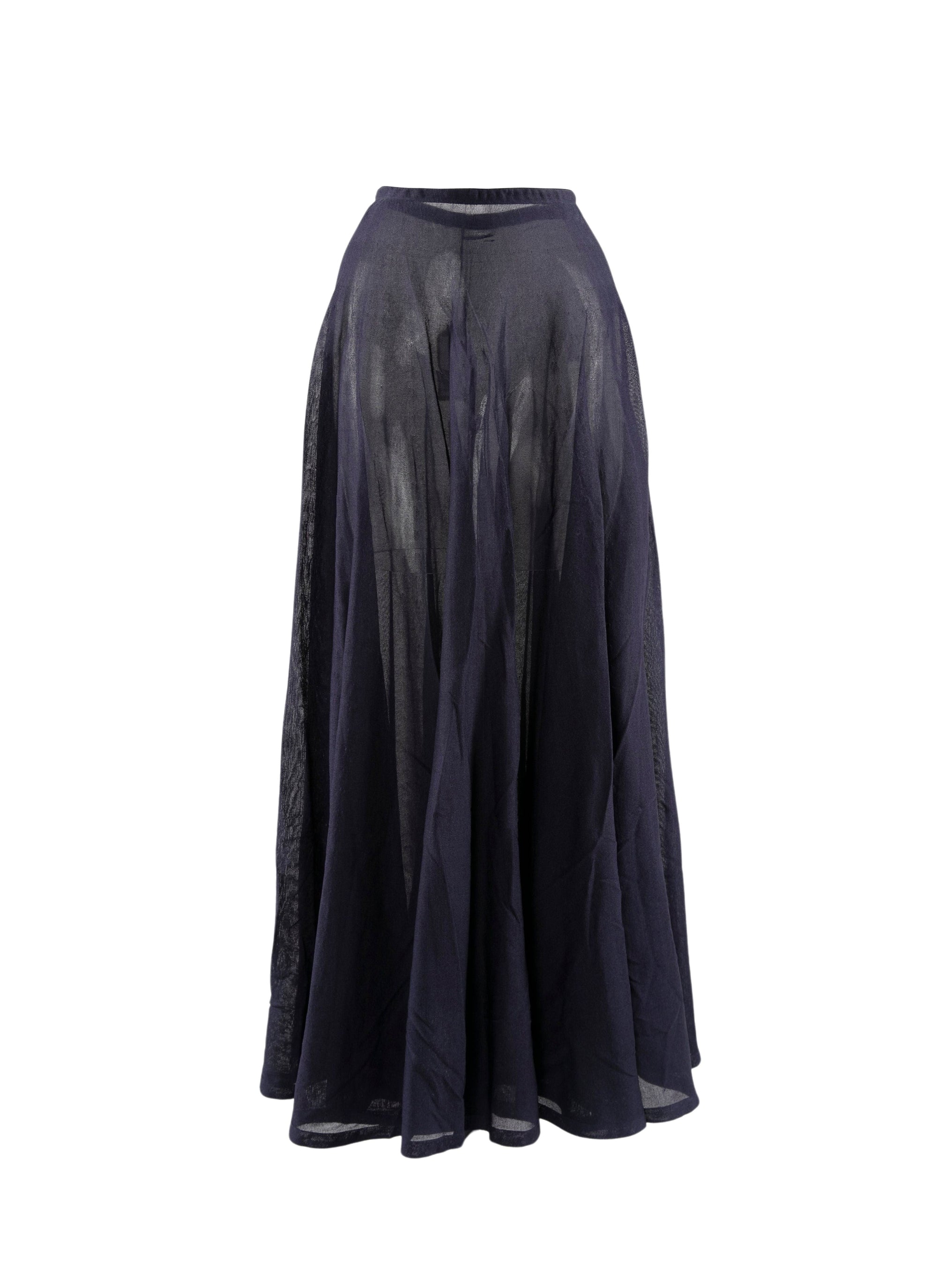 Sheer flared silk skirt - Night