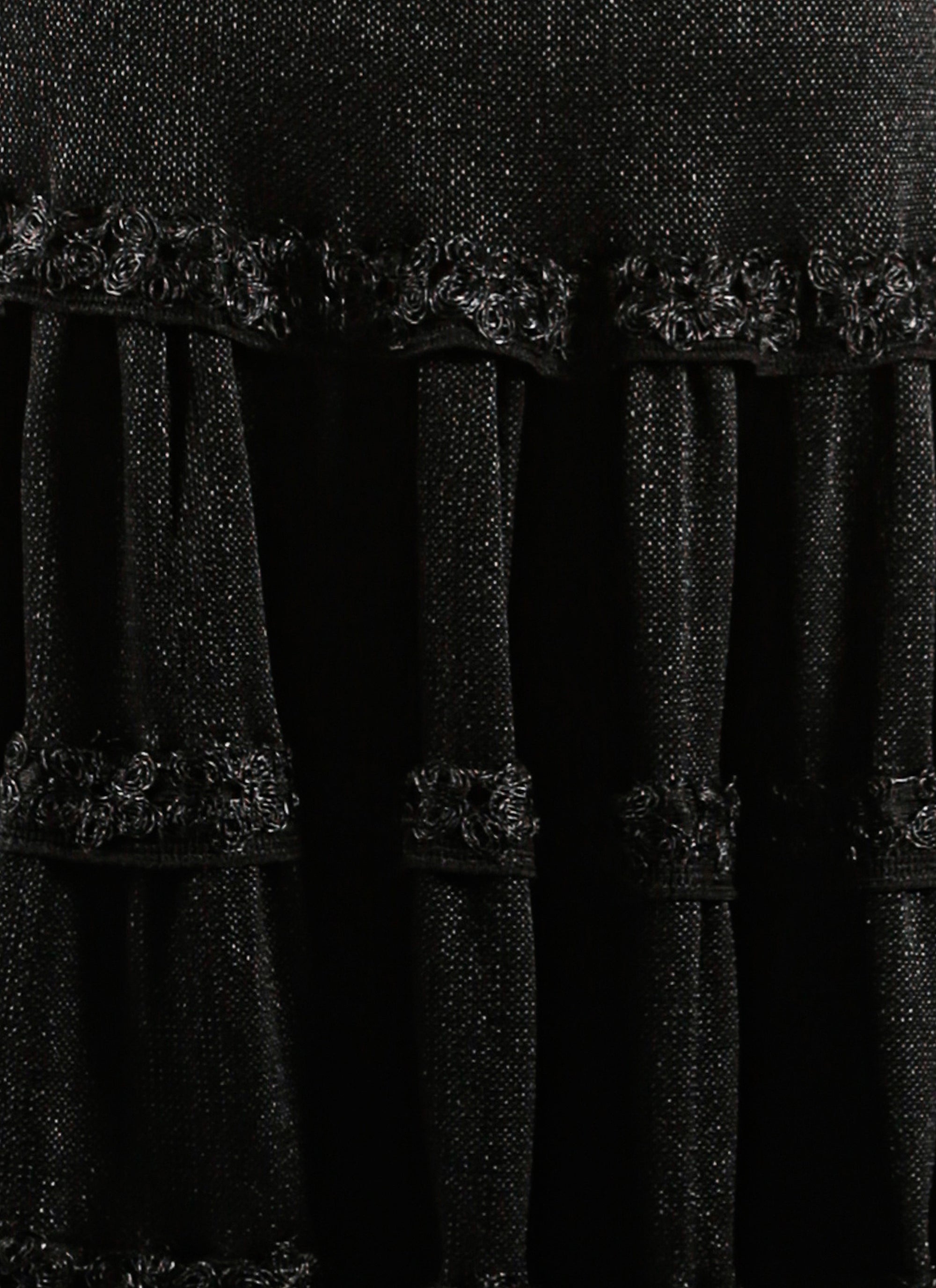 Floral long skirt - Black intense