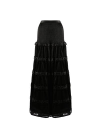 Floral long skirt - Black intense