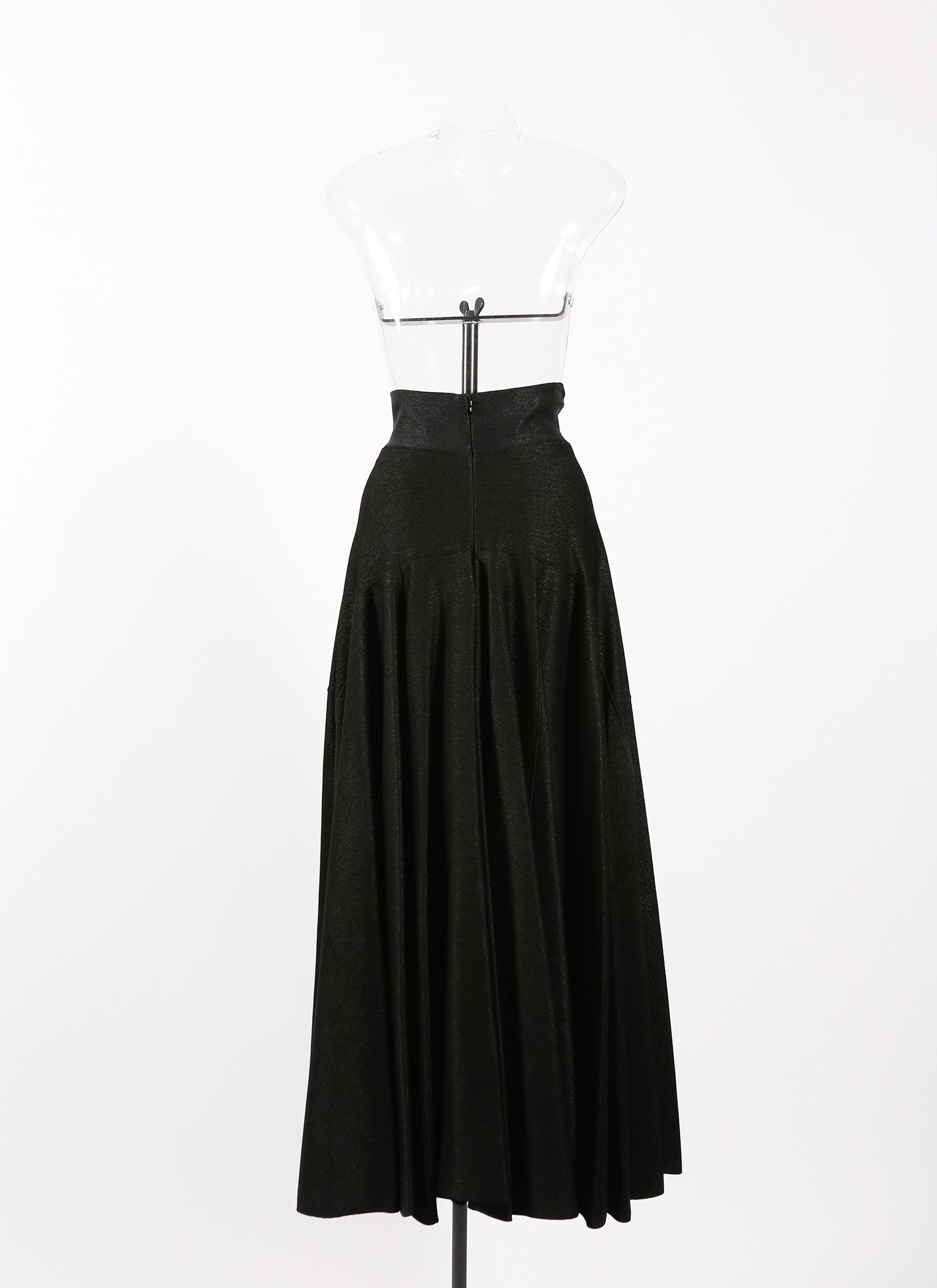 Zipped skirt in raffia - Black intense