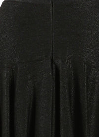 Zipped skirt in raffia - Black intense