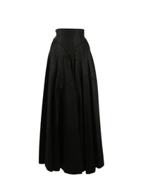 Zipped skirt in raffia - Black intense