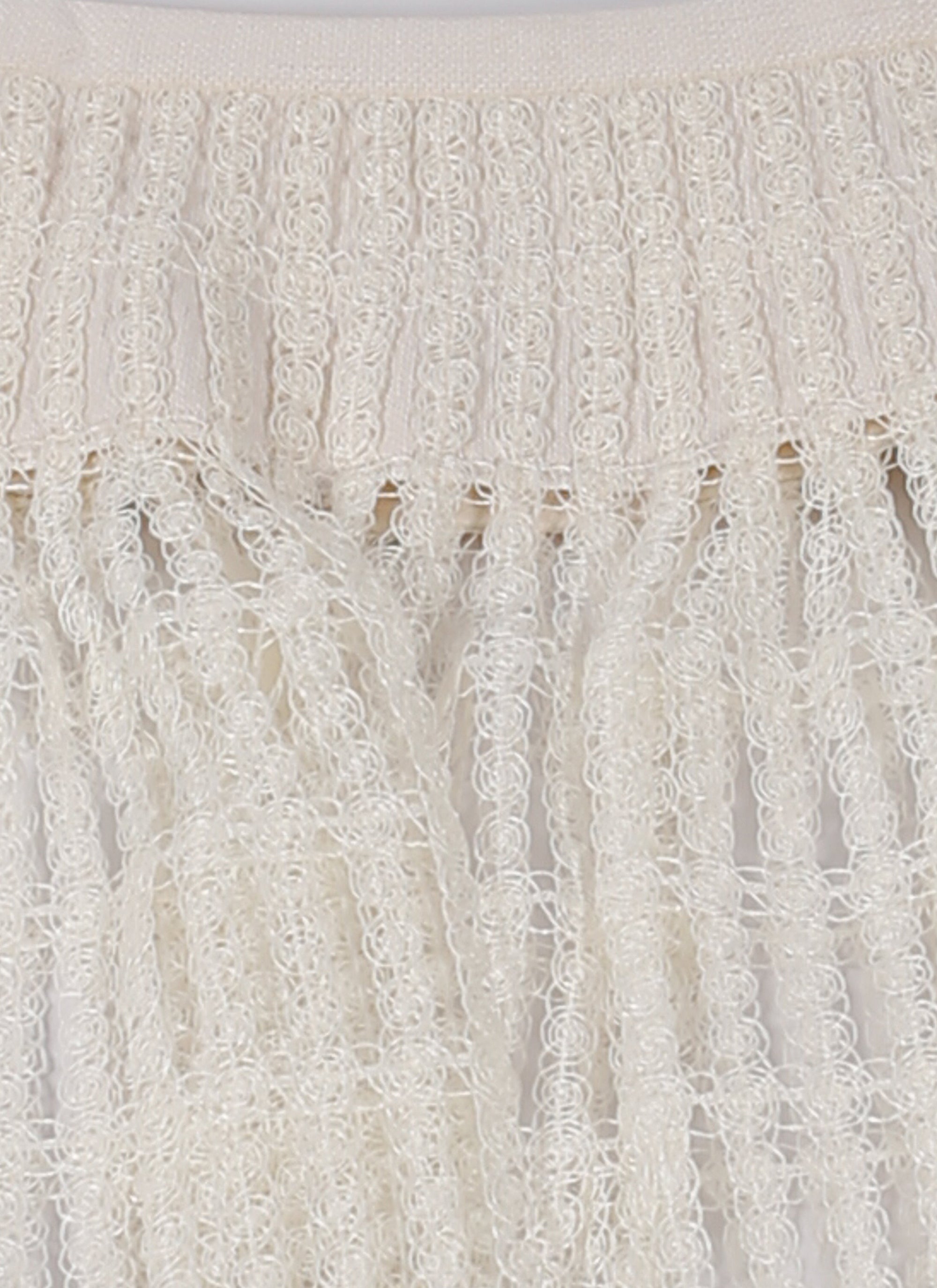 Jupe midi transparente brodée - Blanc