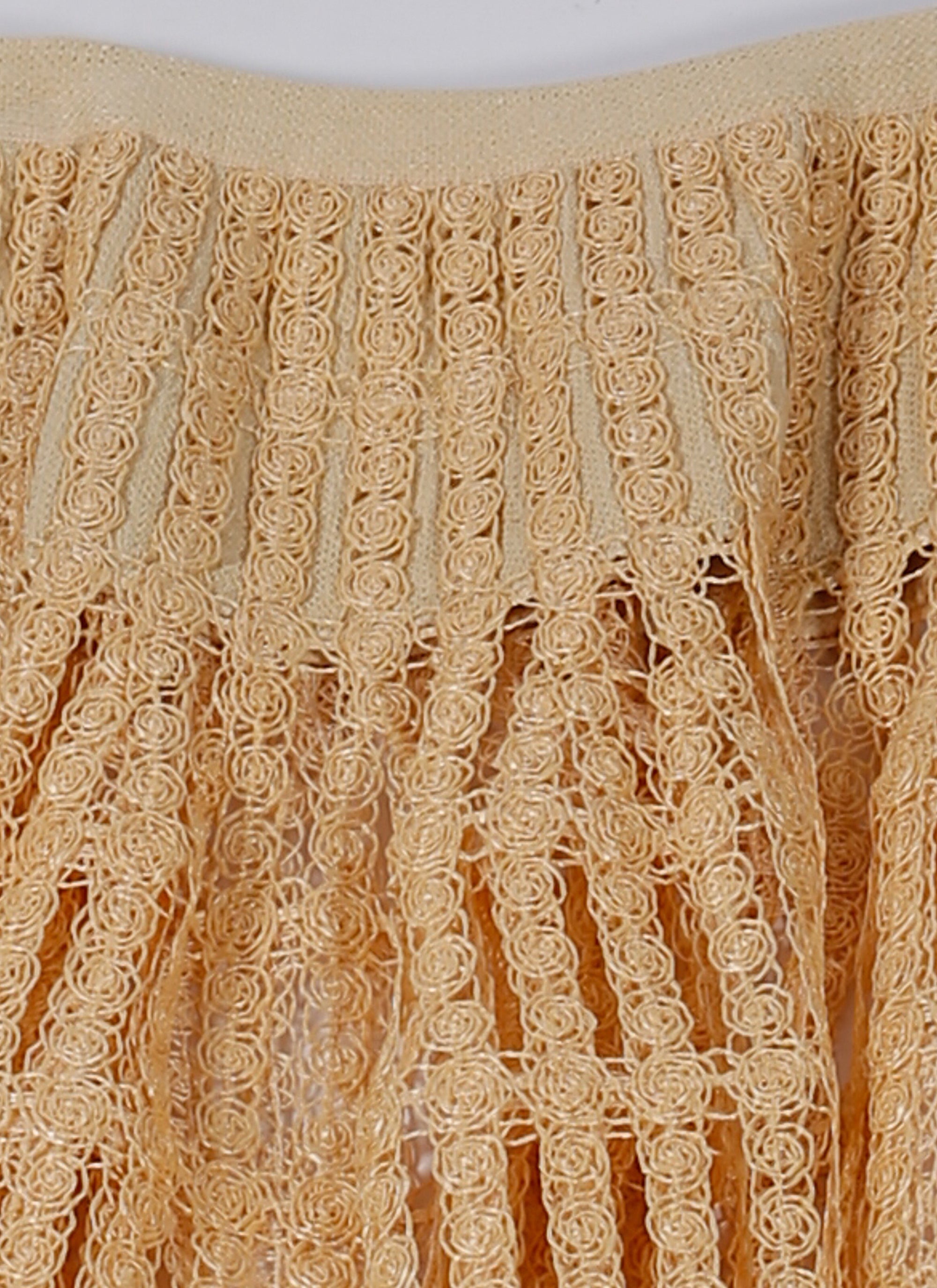 Jupe midi transparente brodée - Beige Clair