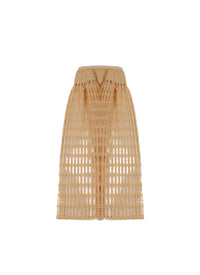 Jupe midi transparente brodée - Beige Clair