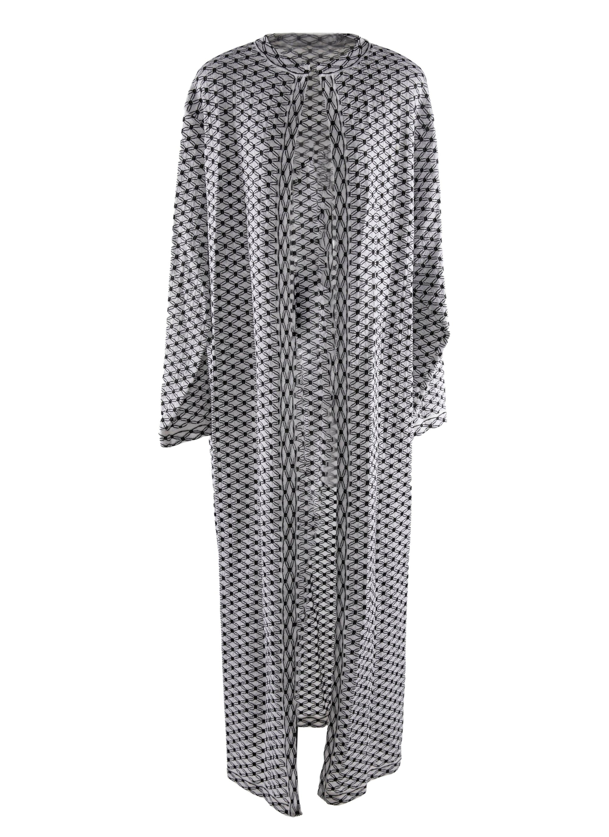 Diamonds Silk Coat - Black & White