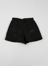 Short en cuir - Noir