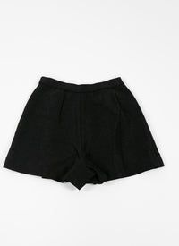 Short à pinces taille haute - Noir