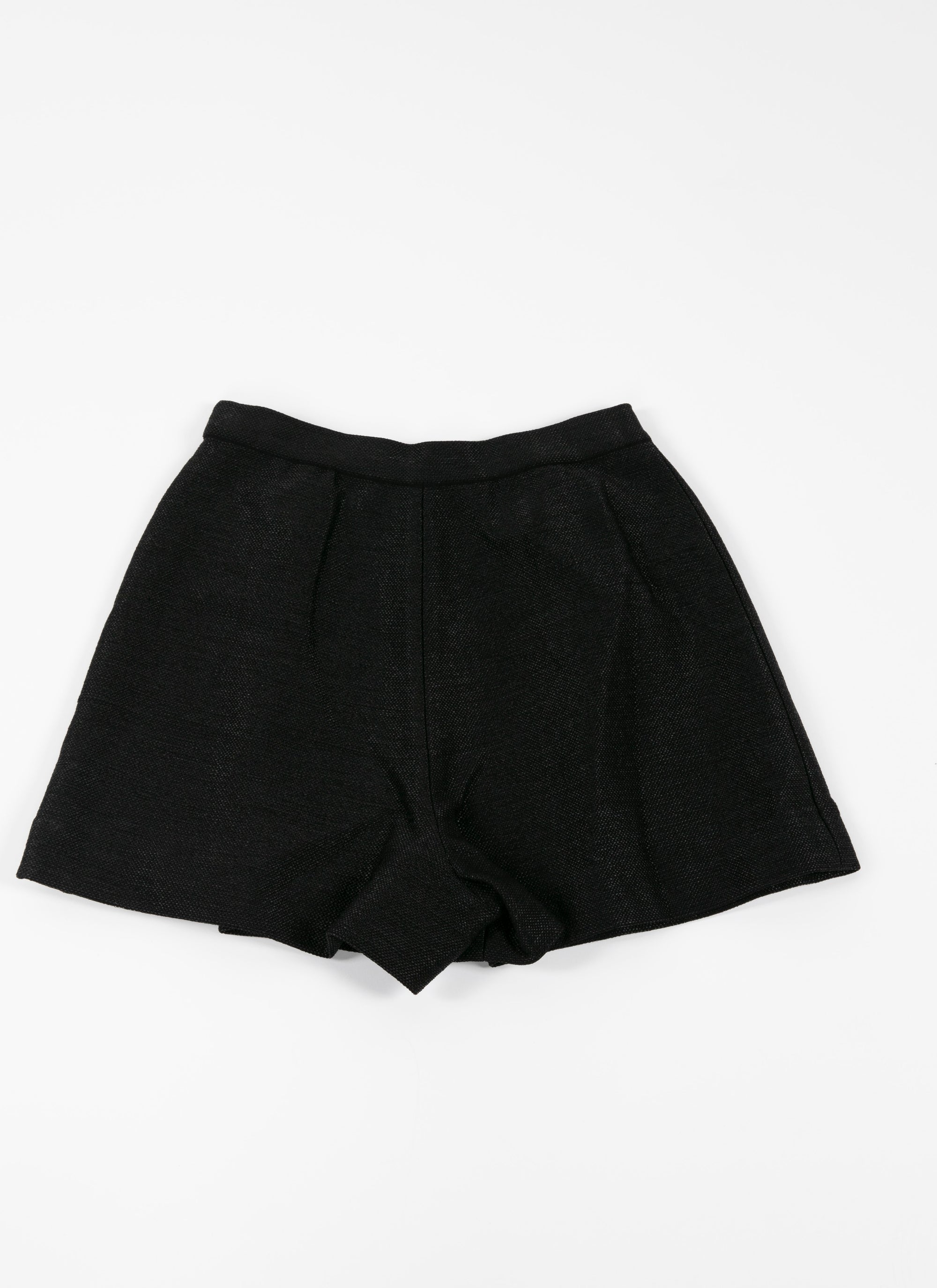 Short à pinces taille haute - Noir