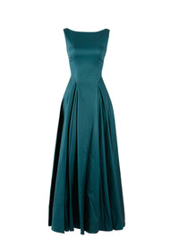 Robe sans manches en gabardine - Vert Marin