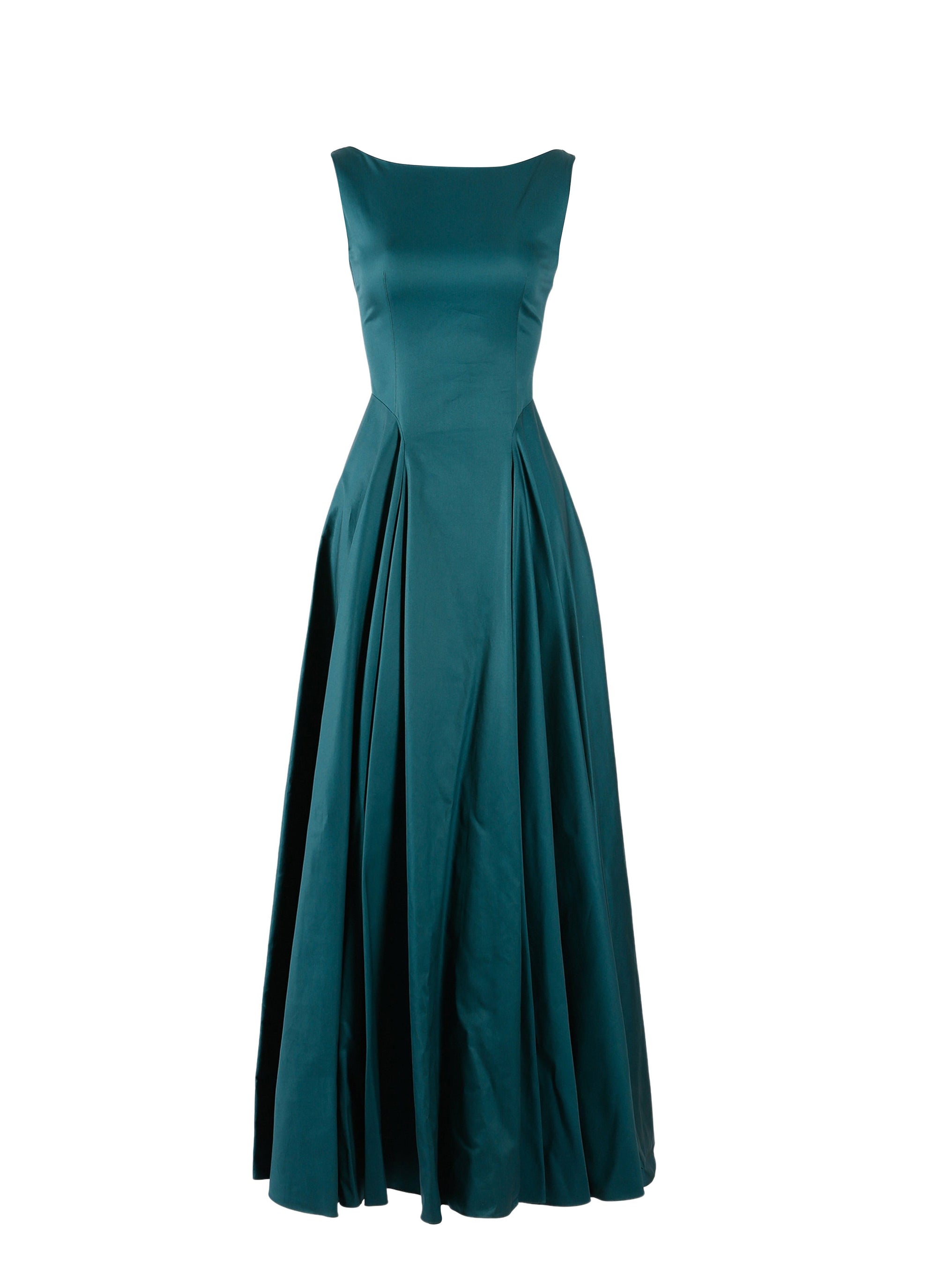 Robe sans manches en gabardine - Vert Marin