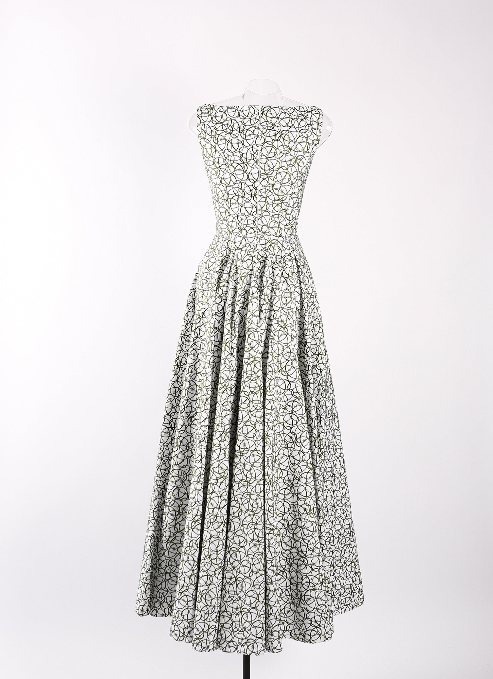 Robe Dédale longue sans manches - Blanc & Vert