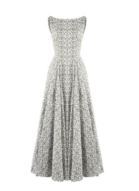 Robe Dédale longue sans manches - Blanc & Vert