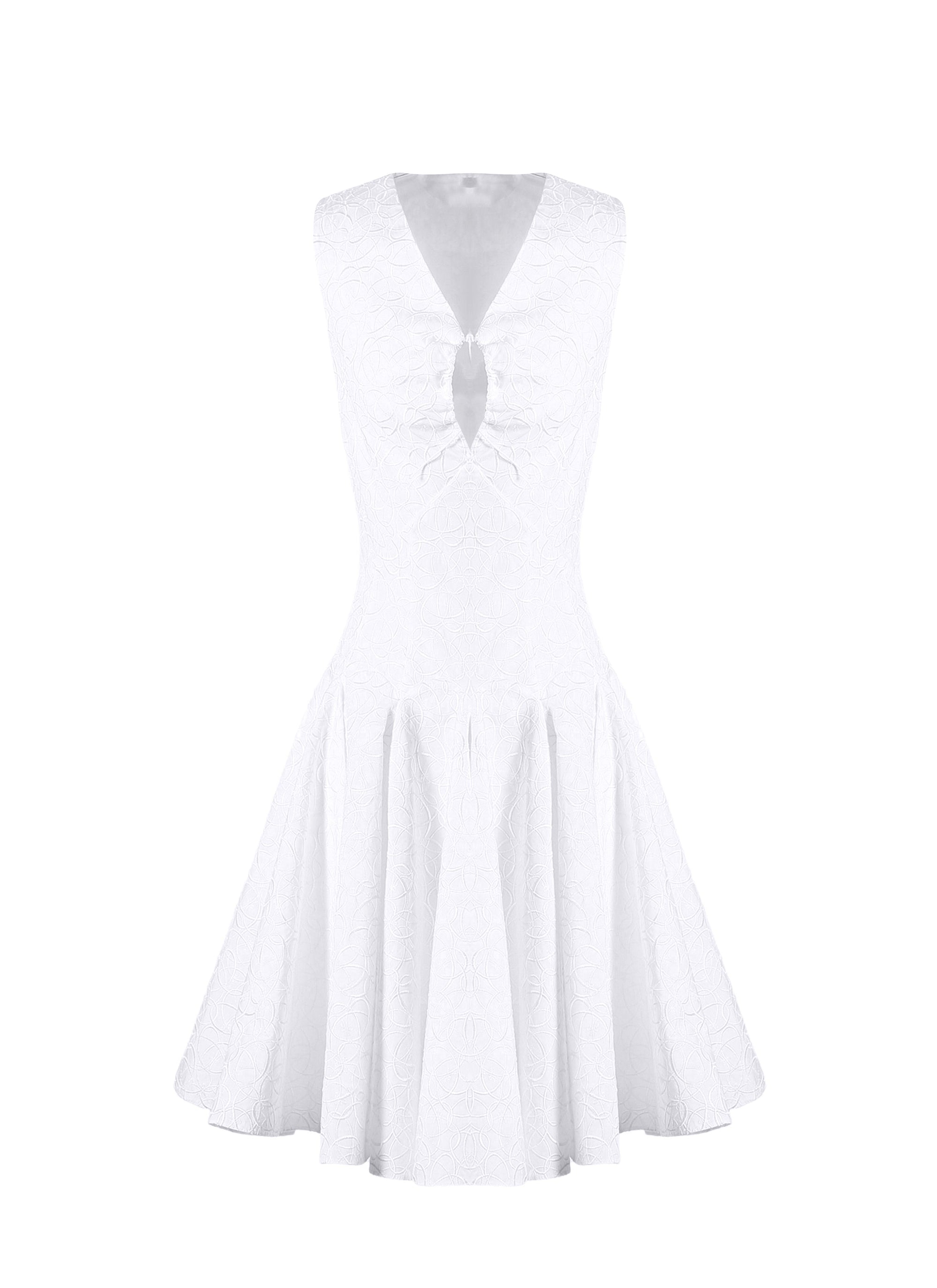 Robe Dédale sans manches - Blanc