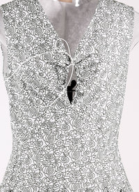 Robe Dédale sans manches - Blanc & Vert