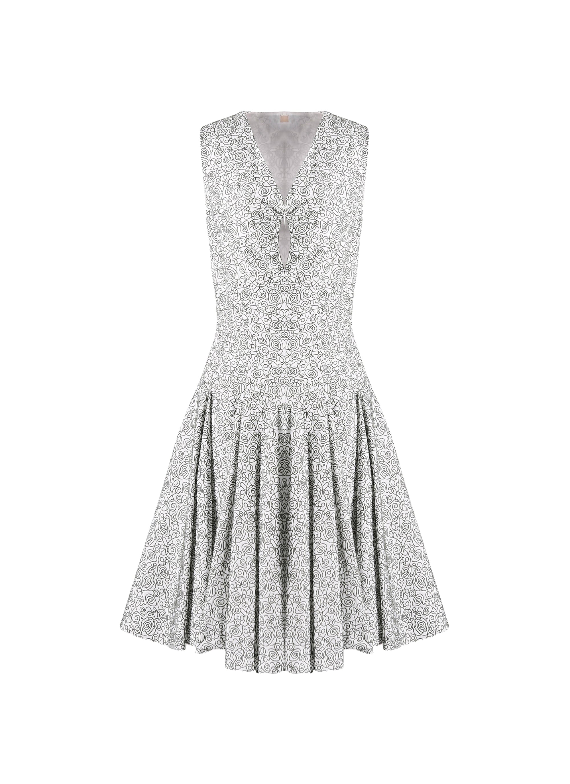 Robe Dédale sans manches - Blanc & Vert