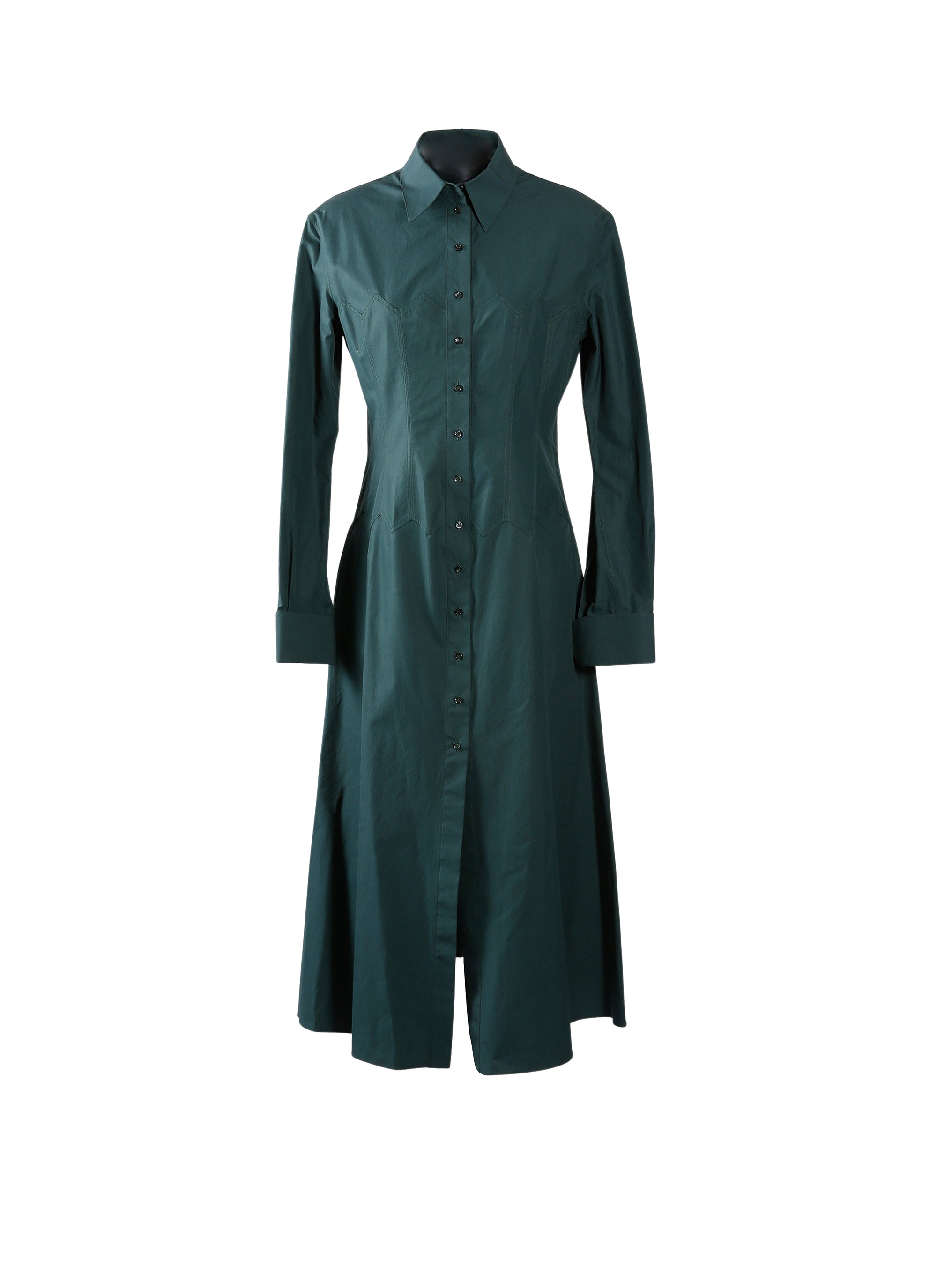 Japanese poplin dress - Sea Green