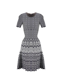 Mesh Vagues short-sleeved dress - Night & White