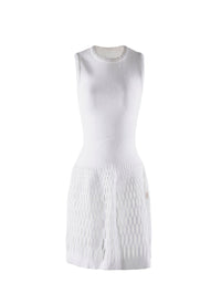 Robe sans manches perforé - Blanc